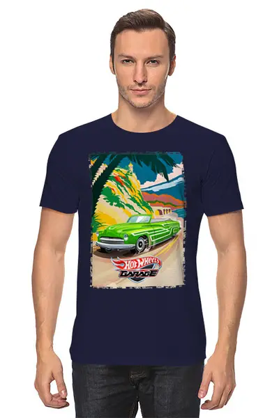 Заказать мужскую футболку в Москве. Футболка классическая Hot Wheels Garage от balden - готовые дизайны и нанесение принтов.
