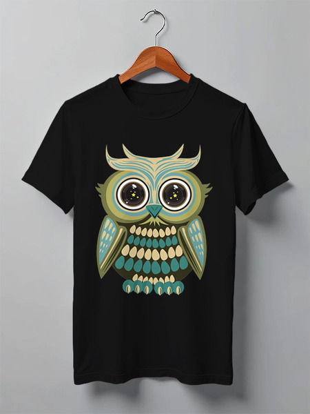 Заказать мужскую футболку в Москве. Футболка классическая Сова (Owl) от nadegda - готовые дизайны и нанесение принтов.