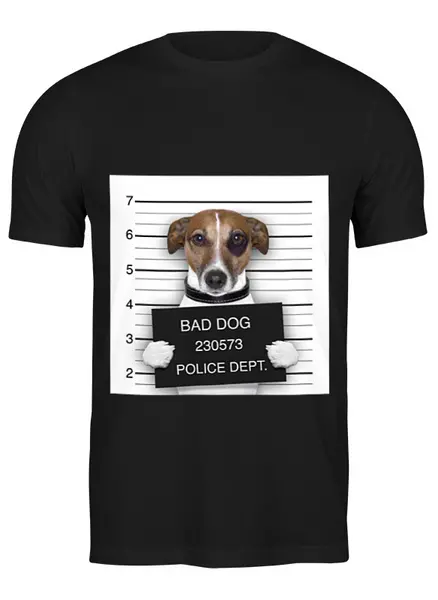 Заказать мужскую футболку в Москве. Футболка классическая Bad Dog (Плохой пес) от Easy-store - готовые дизайны и нанесение принтов.