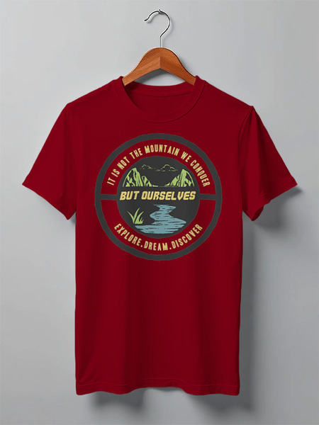 Заказать мужскую футболку в Москве. Футболка классическая Mountains от oneredfoxstore@gmail.com - готовые дизайны и нанесение принтов.