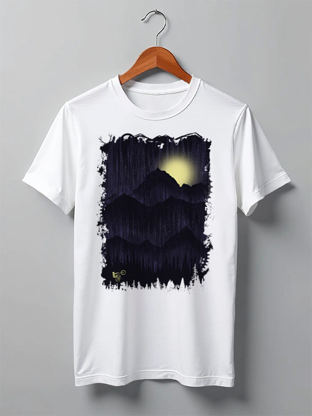 Заказать мужскую футболку в Москве. Футболка классическая Mountains Moon Rider от oneredfoxstore@gmail.com - готовые дизайны и нанесение принтов.