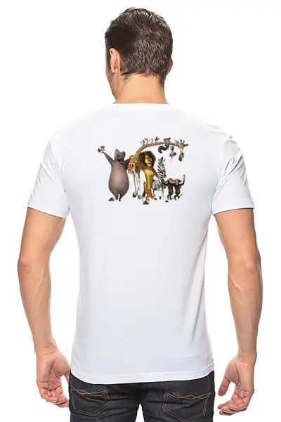 Заказать мужскую футболку в Москве. Футболка классическая "Мадагаскар" от kiddy - готовые дизайны и нанесение принтов.