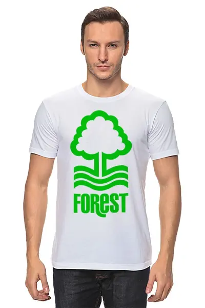 Заказать мужскую футболку в Москве. Футболка классическая Лес (Дерево) от trugift - готовые дизайны и нанесение принтов.