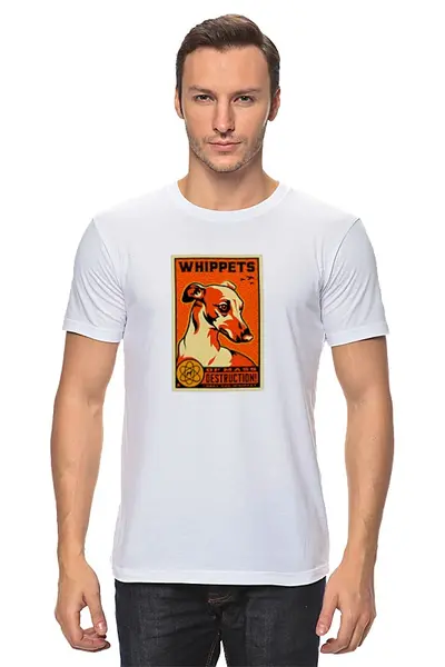 Заказать мужскую футболку в Москве. Футболка классическая Собака: WHIPPETS от Виктор Гришин - готовые дизайны и нанесение принтов.