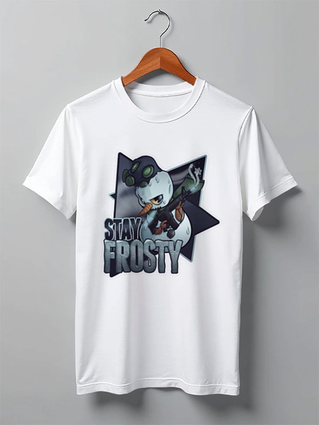 Заказать мужскую футболку в Москве. Футболка классическая [CS:GO Stickers] Stay Frosty от nakalyae7 - готовые дизайны и нанесение принтов.