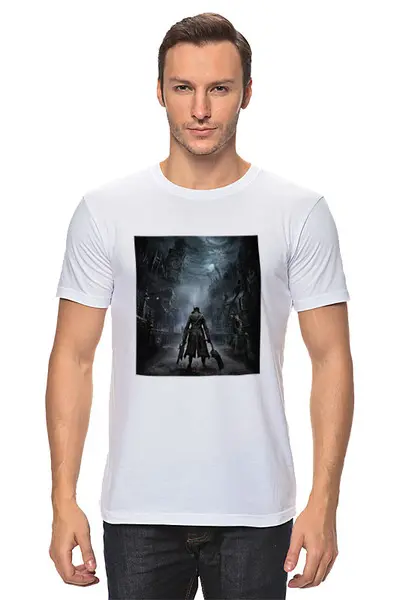 Заказать мужскую футболку в Москве. Футболка классическая Bloodborne от GeekFox  - готовые дизайны и нанесение принтов.