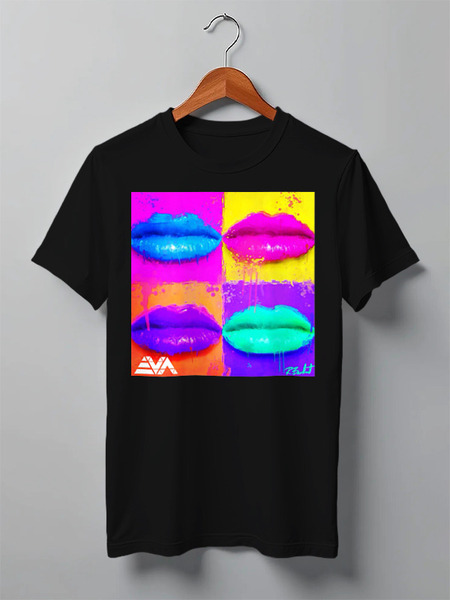 Заказать мужскую футболку в Москве. Футболка классическая POP LIPS от byEVA.ru - готовые дизайны и нанесение принтов.