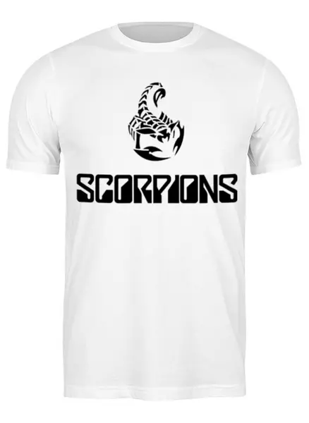 Заказать мужскую футболку в Москве. Футболка классическая Scorpions Band от Leichenwagen - готовые дизайны и нанесение принтов.