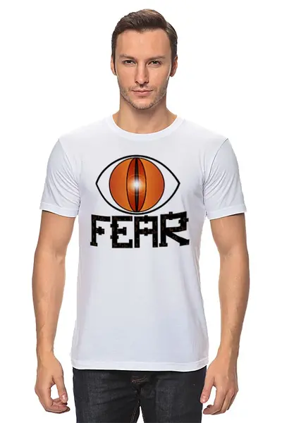 Заказать мужскую футболку в Москве. Футболка классическая EyeFear от king-of-plague@mail.ru - готовые дизайны и нанесение принтов.