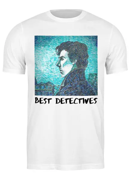 Заказать мужскую футболку в Москве. Футболка классическая Best detectives (Лучшие детективы) от cinirena@mail.ru - готовые дизайны и нанесение принтов.
