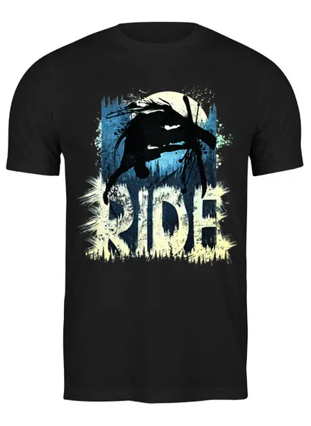 Заказать мужскую футболку в Москве. Футболка классическая Ride Ski от oneredfoxstore@gmail.com - готовые дизайны и нанесение принтов.