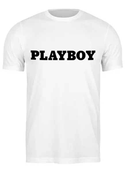 Заказать мужскую футболку в Москве. Футболка классическая Playboy от PlayboyRussia.com - готовые дизайны и нанесение принтов.