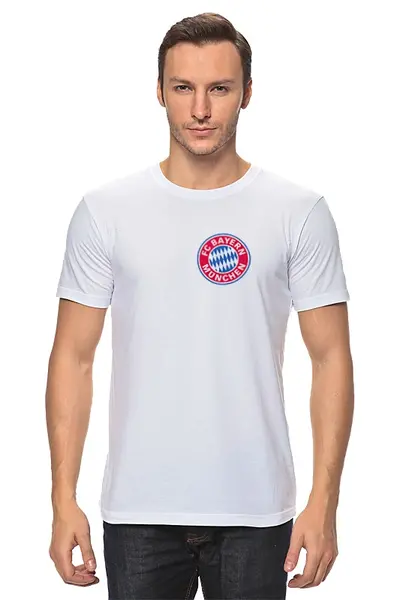 Заказать мужскую футболку в Москве. Футболка классическая Бавария от Александр - готовые дизайны и нанесение принтов.