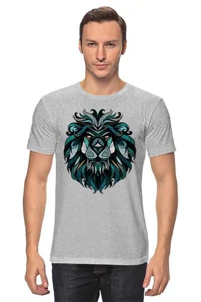 Заказать мужскую футболку в Москве. Футболка классическая Царь зверей от YellowCloverShop - готовые дизайны и нанесение принтов.
