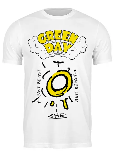 Заказать мужскую футболку в Москве. Футболка классическая Green Day от geekbox - готовые дизайны и нанесение принтов.