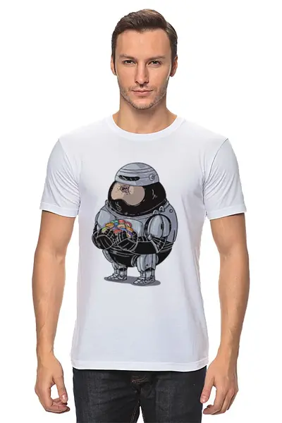 Заказать мужскую футболку в Москве. Футболка классическая Fat Robocop от priceless - готовые дизайны и нанесение принтов.