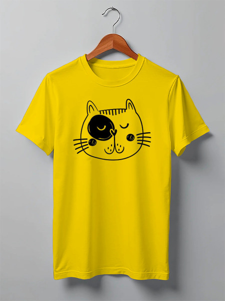 Заказать мужскую футболку в Москве. Футболка классическая Cats Here от oneredfoxstore@gmail.com - готовые дизайны и нанесение принтов.
