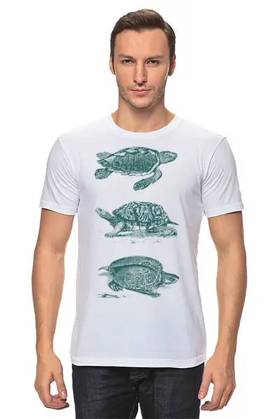 Заказать мужскую футболку в Москве. Футболка классическая Черепахи от BeliySlon - готовые дизайны и нанесение принтов.