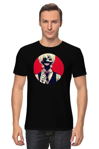 Заказать мужскую футболку в Москве. Футболка классическая Ken Kaneki Tokyo Ghoul от Альберт Тарасов - готовые дизайны и нанесение принтов.