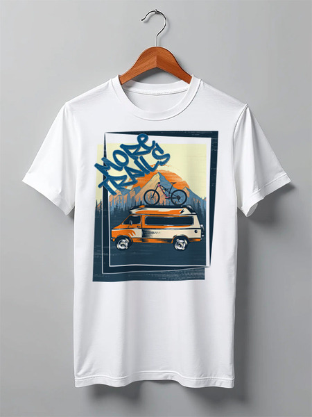 Заказать мужскую футболку в Москве. Футболка классическая Mountain Bike от oneredfoxstore@gmail.com - готовые дизайны и нанесение принтов.