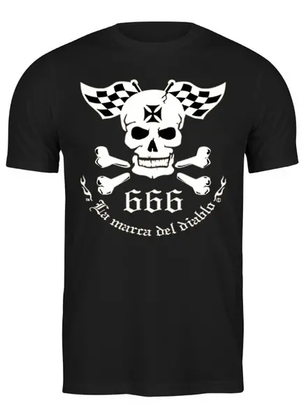 Заказать мужскую футболку в Москве. Футболка классическая Skull 666 от Leichenwagen - готовые дизайны и нанесение принтов.