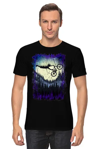 Заказать мужскую футболку в Москве. Футболка классическая Vintage Moon Rider от oneredfoxstore@gmail.com - готовые дизайны и нанесение принтов.