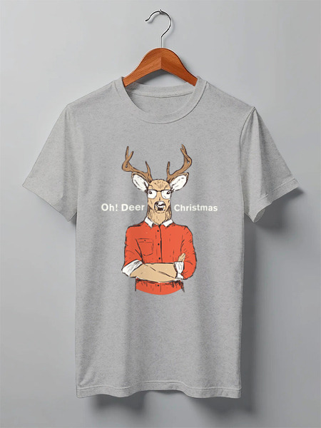 Заказать мужскую футболку в Москве. Футболка классическая Deer Christmas от skynatural - готовые дизайны и нанесение принтов.