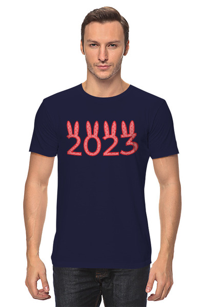 Заказать мужскую футболку в Москве. Футболка классическая Ушки 2023 от skynatural - готовые дизайны и нанесение принтов.