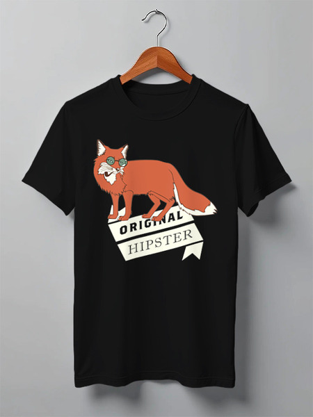 Заказать мужскую футболку в Москве. Футболка классическая Fox Here от oneredfoxstore@gmail.com - готовые дизайны и нанесение принтов.