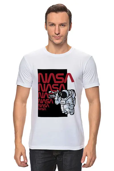 Заказать мужскую футболку в Москве. Футболка классическая NASA (НАСА) от TheAndarz  - готовые дизайны и нанесение принтов.