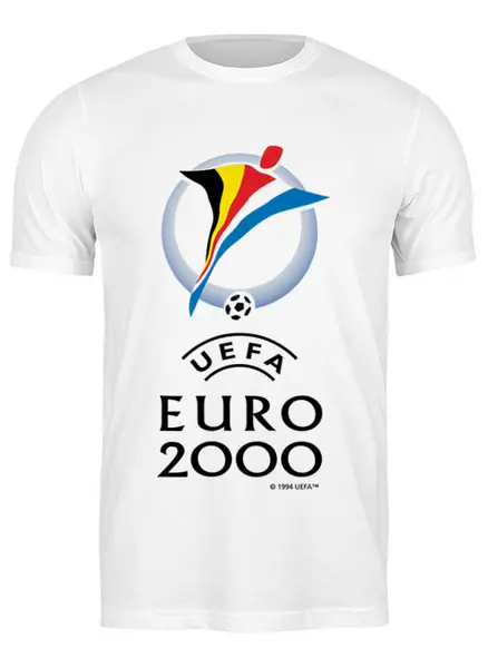 Заказать мужскую футболку в Москве. Футболка классическая Чемпиона Европы по футболу 2000 год от Fedor - готовые дизайны и нанесение принтов.