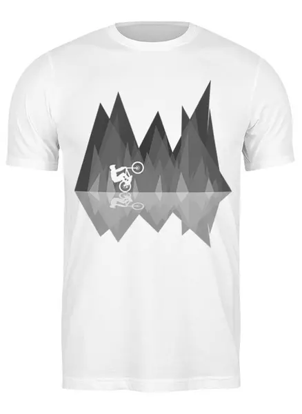 Заказать мужскую футболку в Москве. Футболка классическая Mountain Bike от oneredfoxstore@gmail.com - готовые дизайны и нанесение принтов.