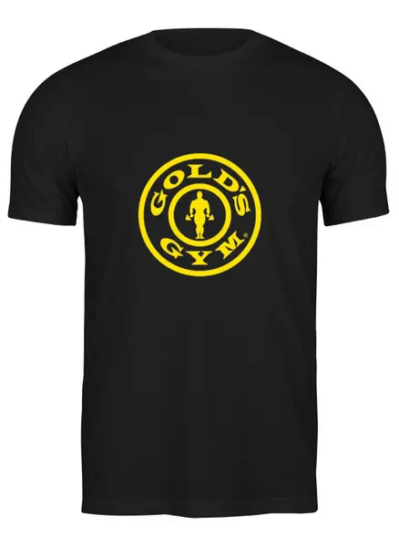 Заказать мужскую футболку в Москве. Футболка классическая Gold's Gym / бодибилдинг от KinoArt - готовые дизайны и нанесение принтов.