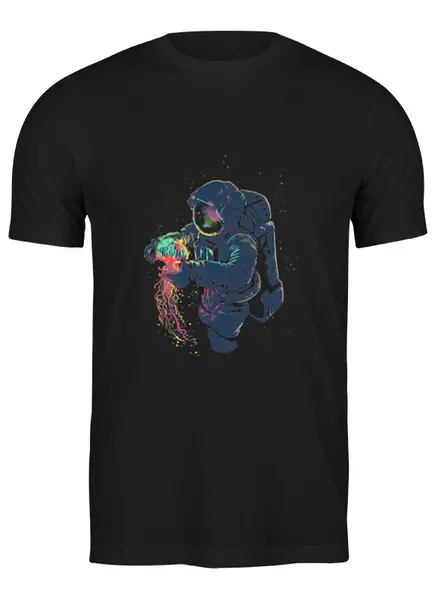 Заказать мужскую футболку в Москве. Футболка классическая Космическая медуза от ISliM - готовые дизайны и нанесение принтов.