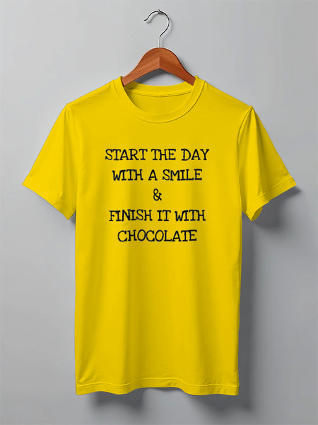 Заказать мужскую футболку в Москве. Футболка классическая Smile and Chocolate от Just kidding - готовые дизайны и нанесение принтов.