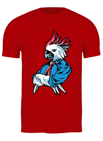 Заказать мужскую футболку в Москве. Футболка классическая Деловой попугай от T-shirt print  - готовые дизайны и нанесение принтов.