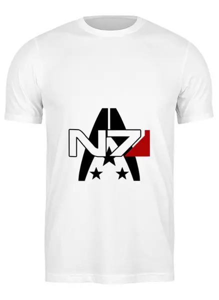 Заказать мужскую футболку в Москве. Футболка классическая Mass Effect N7 от BURNSHIRTS - готовые дизайны и нанесение принтов.