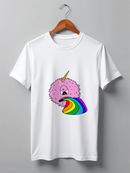 Заказать мужскую футболку в Москве. Футболка классическая Fake Unicorn от Павел Павел - готовые дизайны и нанесение принтов.