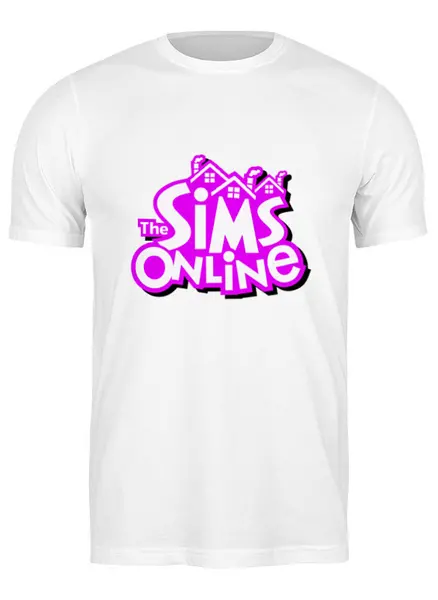 Заказать мужскую футболку в Москве. Футболка классическая Sims Online от THE_NISE  - готовые дизайны и нанесение принтов.