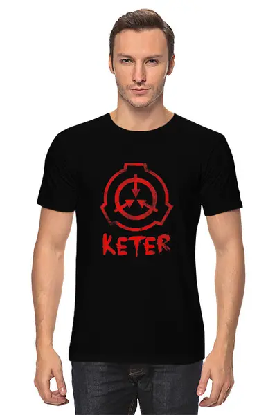 Заказать мужскую футболку в Москве. Футболка классическая SCP, Keter от geekbox - готовые дизайны и нанесение принтов.