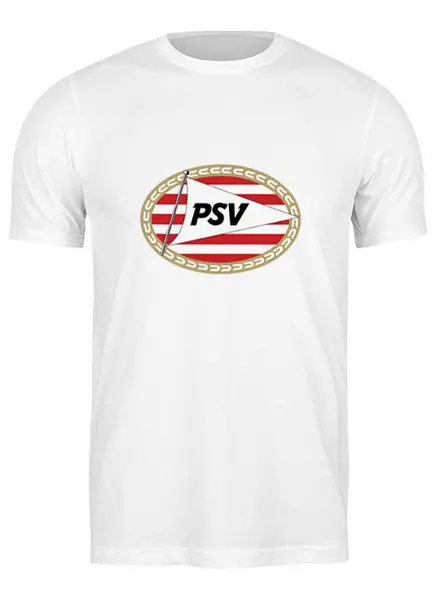Заказать мужскую футболку в Москве. Футболка классическая PSV FC от THE_NISE  - готовые дизайны и нанесение принтов.