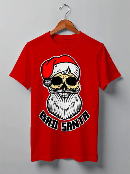 Заказать мужскую футболку в Москве. Футболка классическая BAD SANTA от balden - готовые дизайны и нанесение принтов.