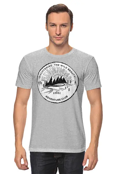 Заказать мужскую футболку в Москве. Футболка классическая Mountains от oneredfoxstore@gmail.com - готовые дизайны и нанесение принтов.