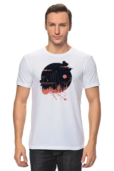 Заказать мужскую футболку в Москве. Футболка классическая Fox Here от oneredfoxstore@gmail.com - готовые дизайны и нанесение принтов.