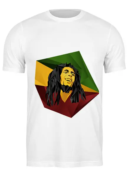 Заказать мужскую футболку в Москве. Футболка классическая Bob Marley от Alexander Volkov Lixolese - готовые дизайны и нанесение принтов.