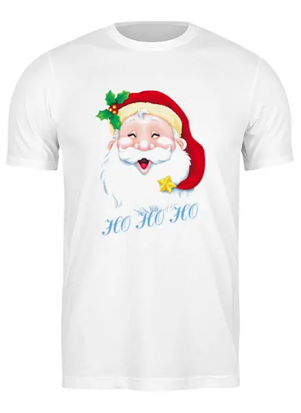 Заказать мужскую футболку в Москве. Футболка классическая Веселый Санта от Руслан - готовые дизайны и нанесение принтов.