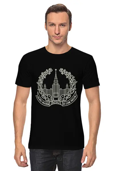Заказать мужскую футболку в Москве. Футболка классическая Толстовка Alma Mater Black от AR Print - готовые дизайны и нанесение принтов.