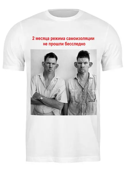 Заказать мужскую футболку в Москве. Футболка классическая Режим самоизоляции от printo - готовые дизайны и нанесение принтов.