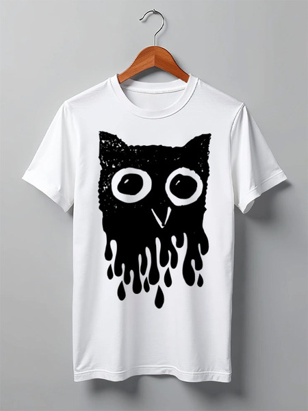Заказать мужскую футболку в Москве. Футболка классическая Owl Here от oneredfoxstore@gmail.com - готовые дизайны и нанесение принтов.