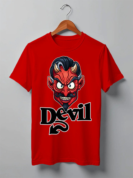 Заказать мужскую футболку в Москве. Футболка классическая Devil Mask от balden - готовые дизайны и нанесение принтов.